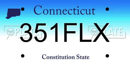 351FLX Connecticut License Plate