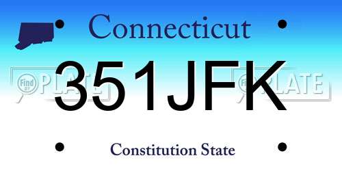 351JFK Connecticut License Plate