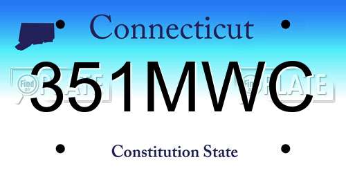 351MWC Connecticut License Plate