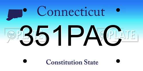 351PAC Connecticut License Plate