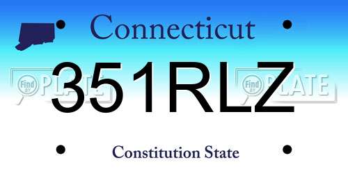 351RLZ Connecticut License Plate