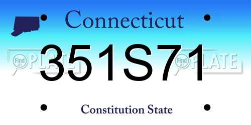 351S71 Connecticut License Plate
