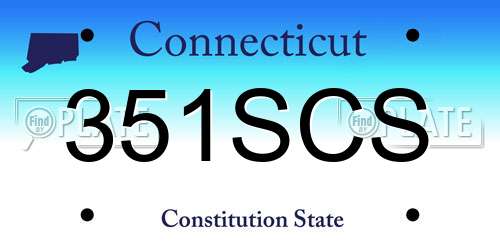 351SCS Connecticut License Plate