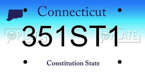 351ST1 Connecticut License Plate