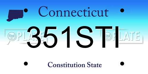 351STI Connecticut License Plate