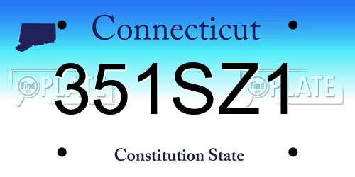 351SZ1 Connecticut License Plate
