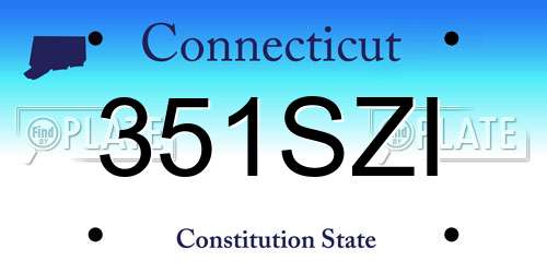 351SZI Connecticut License Plate