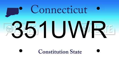 351UWR Connecticut License Plate