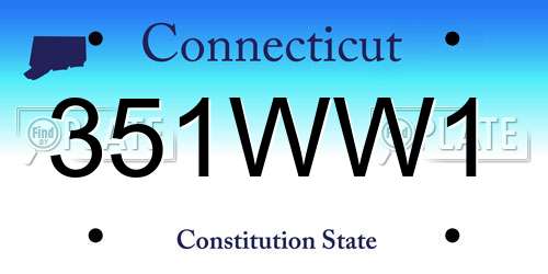 351WW1 Connecticut License Plate