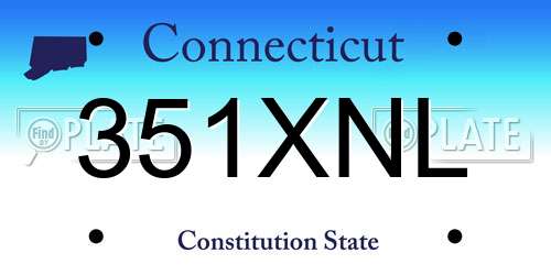 351XNL Connecticut License Plate