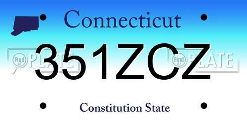 351ZCZ Connecticut License Plate