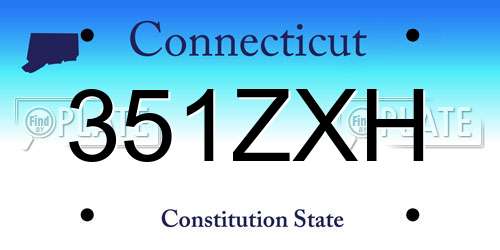 351ZXH Connecticut License Plate