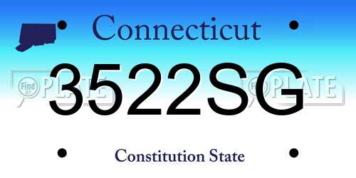 3522SG Connecticut License Plate