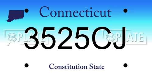 3525CJ Connecticut License Plate