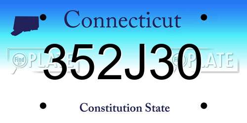 352J30 Connecticut License Plate