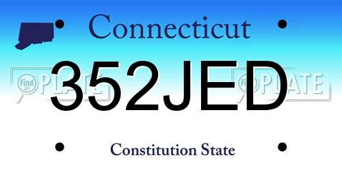 352JED Connecticut License Plate