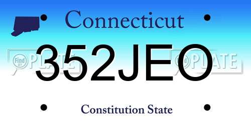 352JEO Connecticut License Plate