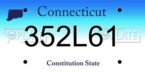 352L61 Connecticut License Plate