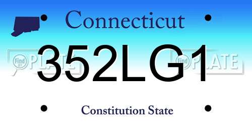 352LG1 Connecticut License Plate