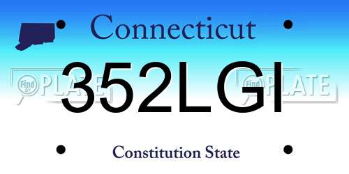 352LGI Connecticut License Plate