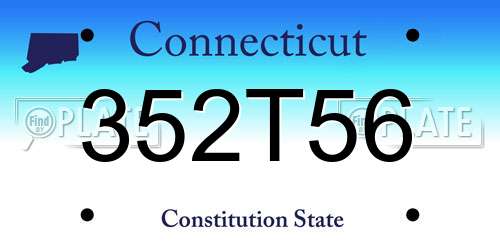 352T56 Connecticut License Plate