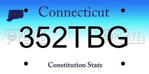 352TBG Connecticut License Plate
