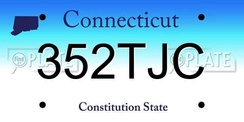 352TJC Connecticut License Plate