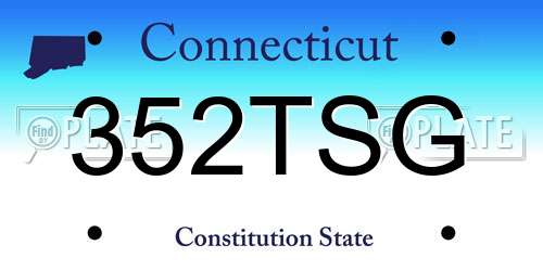 352TSG Connecticut License Plate
