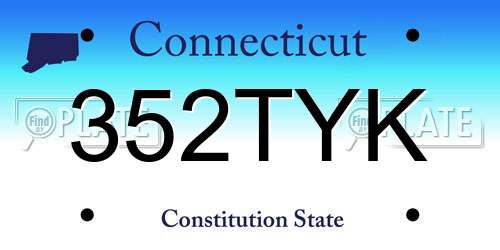 352TYK Connecticut License Plate