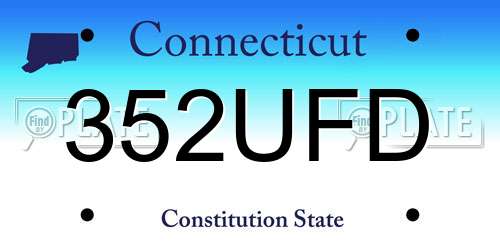 352UFD Connecticut License Plate