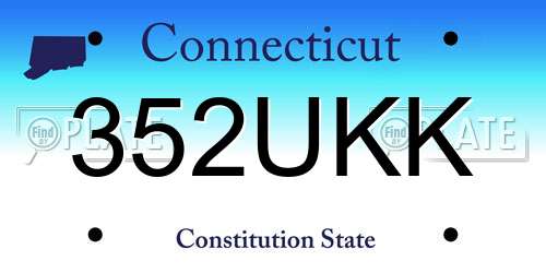 352UKK Connecticut License Plate
