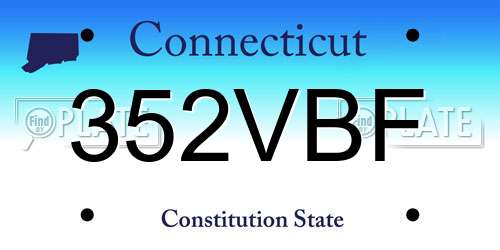 352VBF Connecticut License Plate
