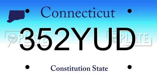 352YUD Connecticut License Plate