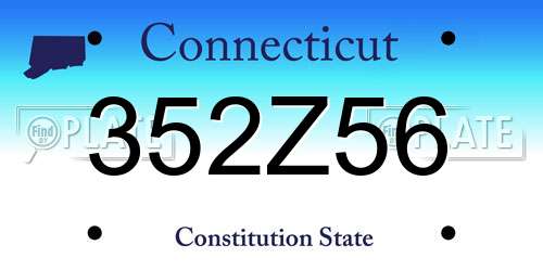 352Z56 Connecticut License Plate