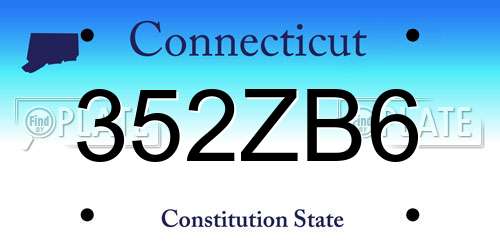 352ZB6 Connecticut License Plate