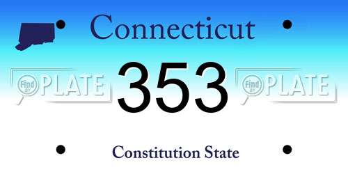353 Connecticut License Plate