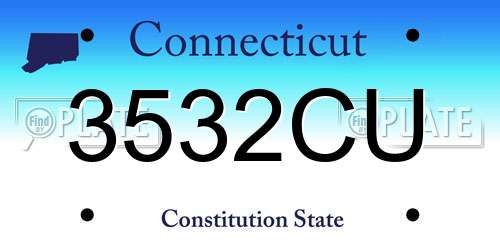 3532CU Connecticut License Plate