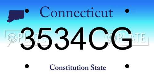 3534CG Connecticut License Plate