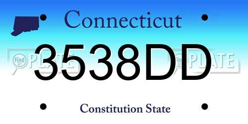 3538DD Connecticut License Plate