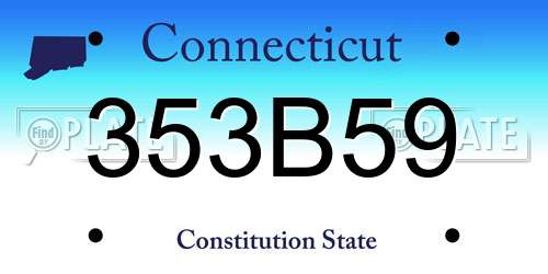 353B59 Connecticut License Plate