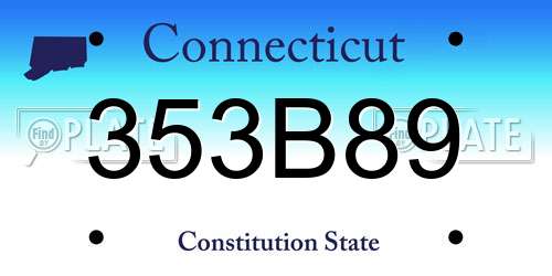 353B89 Connecticut License Plate