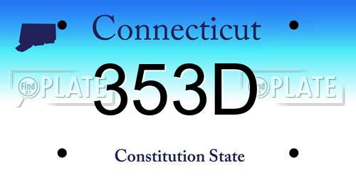 353D Connecticut License Plate