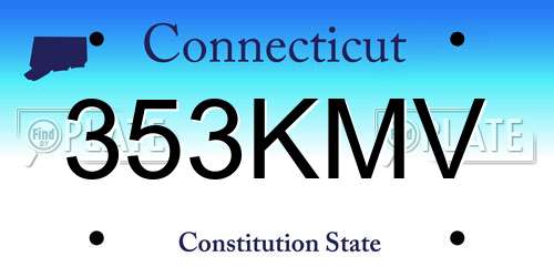 353KMV Connecticut License Plate