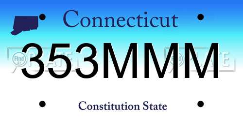 353MMM Connecticut License Plate