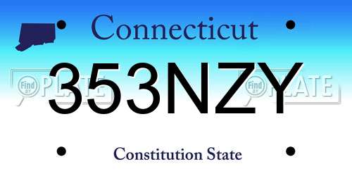 353NZY Connecticut License Plate