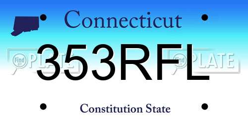 353RFL Connecticut License Plate