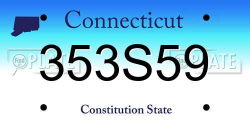 353S59 Connecticut License Plate