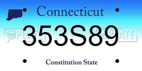 353S89 Connecticut License Plate