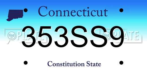 353SS9 Connecticut License Plate