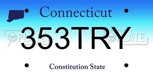 353TRY Connecticut License Plate